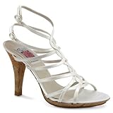 IMAGE OF Women's Leah Sandal Color: White Satin, Size: 6.5, Width: D (Wide)
