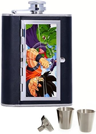 Okking Hip Flask Dragon Ball Stainless Steel Drink Hip Flask with Mini Funnel