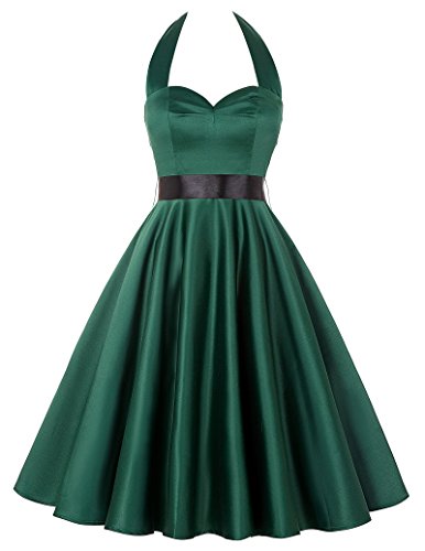 Grace Karin®Women's Vintage 1950's Halter Knee-Length Cocktail Party Dresses