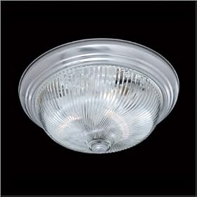 Clear Ribbed Flush Mount in Brushed Nickel by Thomas Lighting