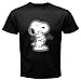 Search : Black T-Shirt of Vintage Art Deco Snoopy with Woodstock B&W