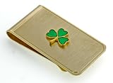 Gold Plated Money Clip With Shamrock. Made In The Usa