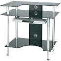 DSK4 SC - Small Corner Black Glass Computer Desk