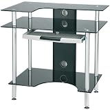 DSK4 SC - Small Corner Black Glass Computer Desk