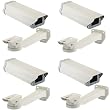 VideoSecu 4 Pcs Outdoor Weatherproof Heavy Duty Aluminum CCTV Security Camera Housing Wall Mount 1RP