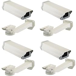 VideoSecu 4 Pcs Outdoor Weatherproof Heavy Duty Aluminum CCTV Security Camera Housing Wall Mount 1RP