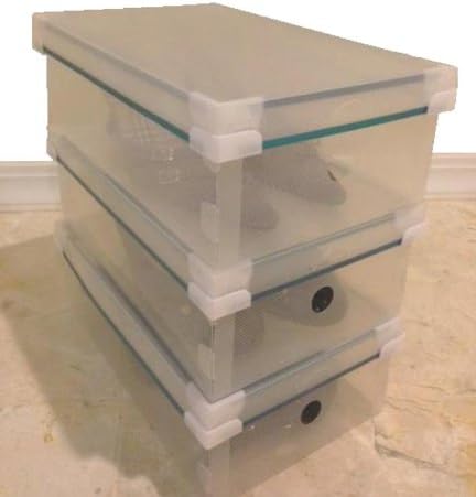 26 Packs TOP LID Clear Plastic Shoe Storage Boxes Container Organizer for Woman shoes