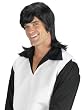 Black Wig Leading Man Front Man 1970 Rock Star Theatre Costumes Accessory