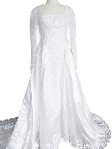New White Traditional Formal Bridal Wedding Gown FL2 Sz 6