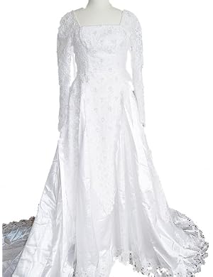 New White Traditional Formal Bridal Wedding Gown FL2 Sz 