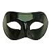 Black Venetian Masquerade Mask with Green Glitter ~ Mardi Gras Masks