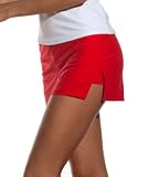 The Red Carpet: Performance Tennis Short: Red with Ball Girl Function