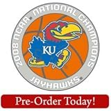 2008 Commemorative University of Kansas Jayhawks Cufflinks - NCAA College Athletics Sports Themed Formal Wear