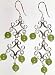 Sterling Silver Green Onyx Bead VICTORIAN Hook Earrings