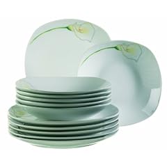 Domestic 920473 Calla Porzellan Tafelservice 12-teilig mit je 6 Teller tief und flach