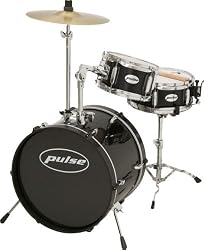Pulse 3-Piece Kid/Junior Drum Set Black