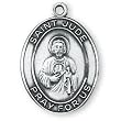 Sterling Silver St Jude Medal and 24-inch Chain