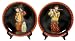 Traditional Chinese musicians porcelain plates - hand painted set of two