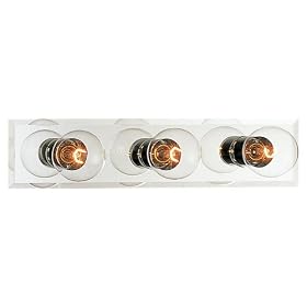 Sea Gull Lighting 4705-05 Starlette Three-Light Vanity, Chrome Finish with Beveled Mirror Backplate