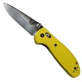 Benchmade Pardue Design Axis Mini-Griptilian Knife Drop-Point with Ambidexterous Thumb Studs (Yellow)