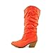 Women's Mid Knee Western Cowboy Combat Stacked Slouched Boot