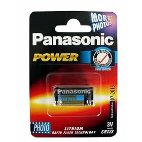 CR123 Battery - Panasonic Photo Power, Lithium, 3V