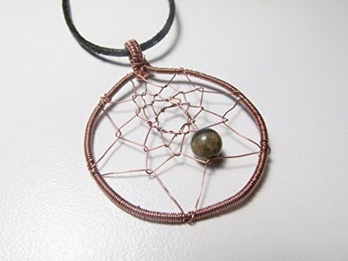 Dreamcatcher Necklace Wire Wrapped Dreamcatcher with Tiger's Eye Bead Native Art Jewelry Deco Spiritual Talisman Boho Jewelry