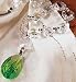 Set of 4 Crystal Napkin Rings with Green Pendant