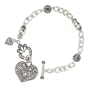 Marcasite Single Heart Charm Bracelet Fashion Jewelry
