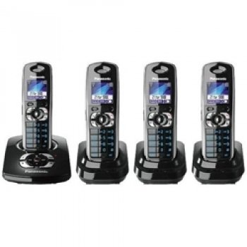 Panasonic KXTG8324 Colour DECT Quad Digital Cordless Telephone with Answer Machine - Black
