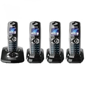 Panasonic KXTG8324 Colour DECT Quad Digital Cordless Telephone with Answer Machine - Black