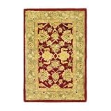 Safavieh  AN522D Anatolia Collection Handmade Red and Green Hand-Spun Wool Area Rug, 2-Feet by 3-Feet