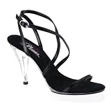 4 Inch Sexy Prom Shoe Stiletto Heel Ankle Wrap Black Leather