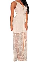 Sexy Polyester/Spandex Checkered Print Spring Summer Winter Sleeveless Belted Slit Lace Evening Dress/Prom Dress/Maxi Dress 