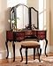 Canton Black & Red Vanity, Mirror & Bench By Powell Furniture