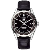 TAG Heuer Mens WV2115.FC6180 Carrera Black Crocodile Strap Black 'Twin-Time' Dial Steel Automatic... by TAG Heuer