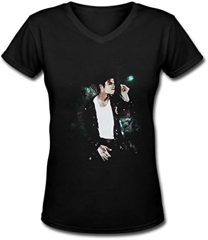 TQQ popular girl's Michael Jackson shirt women's t shirt Black XL