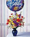 Birthday Fireworks Flowers and Balloon