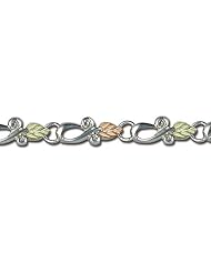 Landstroms Sterling Black Hills Silver Bracelet with Gold Leaves - 07050SS