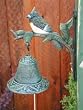 Decorative Cast Iron Wall Mounted Finch Bell