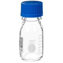 TWD TradeWinds SC-GMB100C Borosilicate Glass 100mL SmartCoded Media/Storage Bottle with Blue Polypropylene Cap and GL-45 Screw Thread (Case of 10)