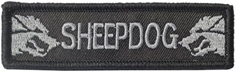 Sheepdog 1x3.75 inch Military Patch / Morale Patch Black By ADISID
