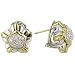 Sterling Silver & 18K Flower Diamond Earrings