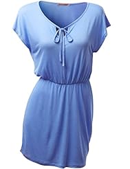 Sexy Rayon/Viscose Short Sleeves Round Neck Tunic/Mini Dress 