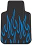Blue Tipped Flames Style Universal-Fit Molded Front Floor Mat - Set of 2