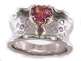 1.07ct. Diamond & Round Pink Tourmaline Ring