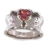 1.07ct. Diamond and Round Pink Tourmaline Ring