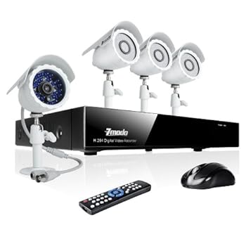 ZMODO KDS4-BARBZ4ZN 4 Channel CCTV H.264 Real-Time DVR + 4 Outdoor Security Surveillance Camera System - 3G Mobile Live View (No Hard Drive) ZMODO KDS4-BARBZ4ZN 4 Channel CCTV H.264 Real-Time DVR + 4 Outdoor Security Surveillance Camera System - 3G Mobile Live View (No Hard Drive)