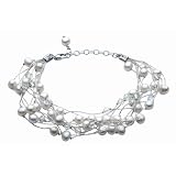 Dew Multi-strand Bracelet with Freshwater Pearls and Swarovski Crystal Beads 70GEFP