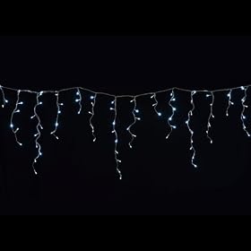 180 Christmas Snowing Icicle Lights Brand New